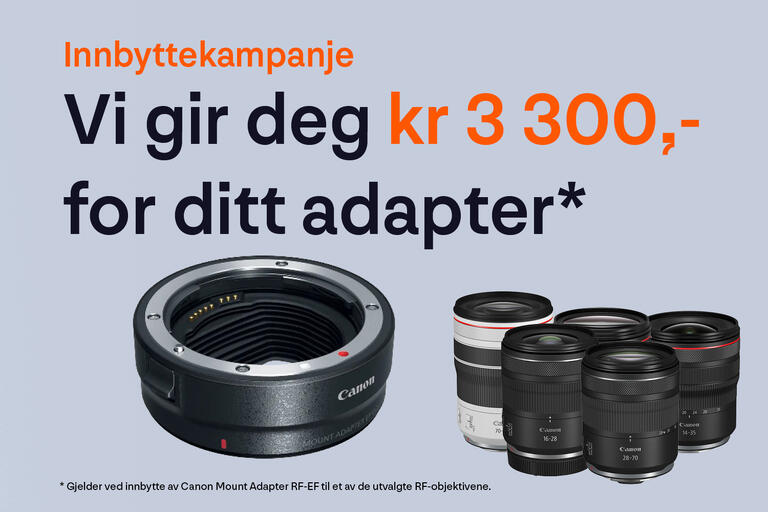 Få 3 300,- for ditt Canon-adapter